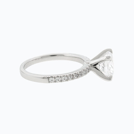 1.50 CT Round Shaped Moissanite Solitaire Pave Setting Engagement Ring - crownmoissanite