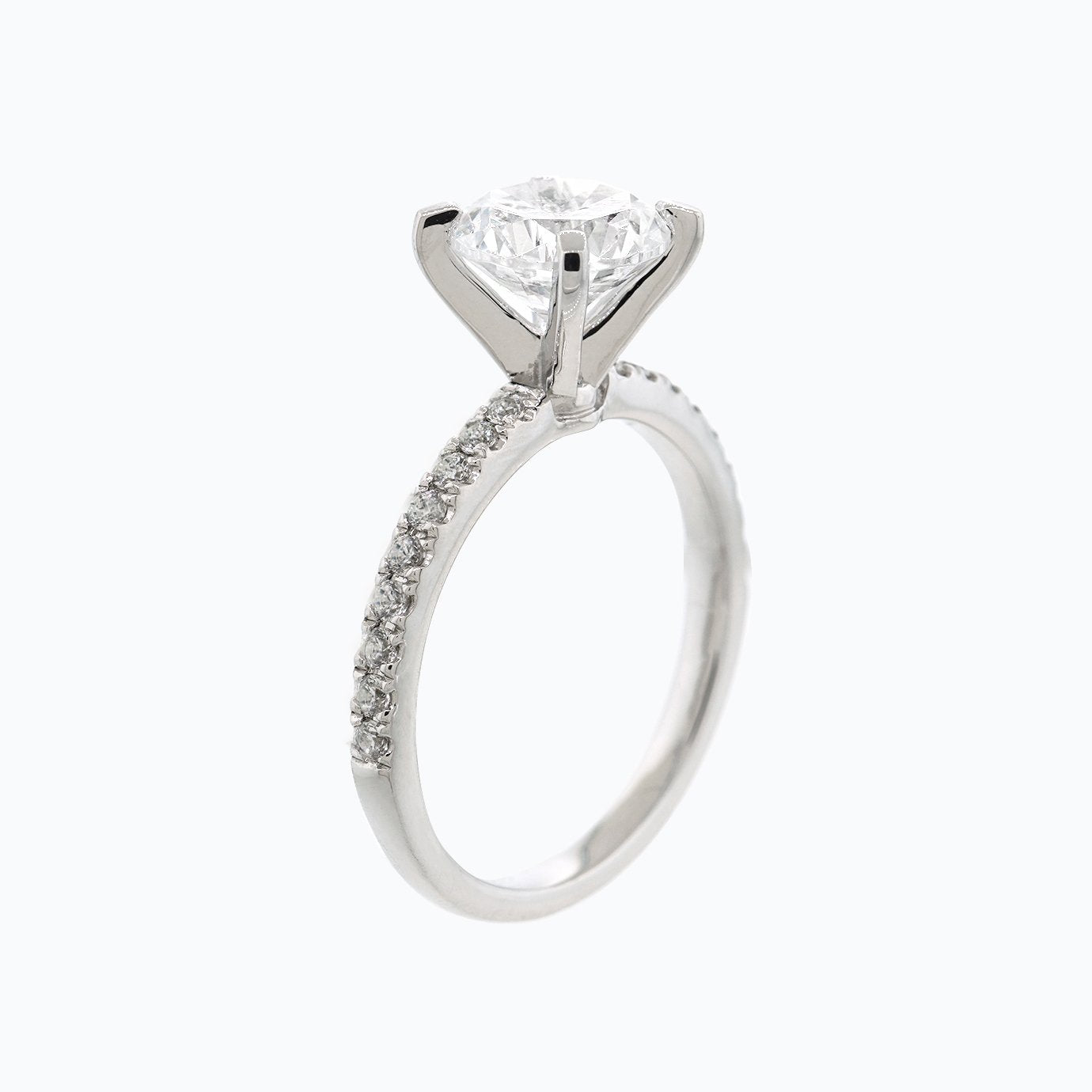 1.50 CT Round Shaped Moissanite Solitaire Pave Setting Engagement Ring - crownmoissanite