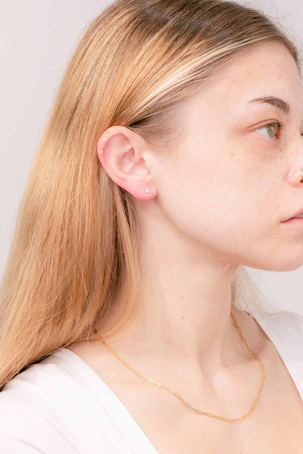 0.38 TCW Round Moissanite Solitaire Stud Earrings - crownmoissanite