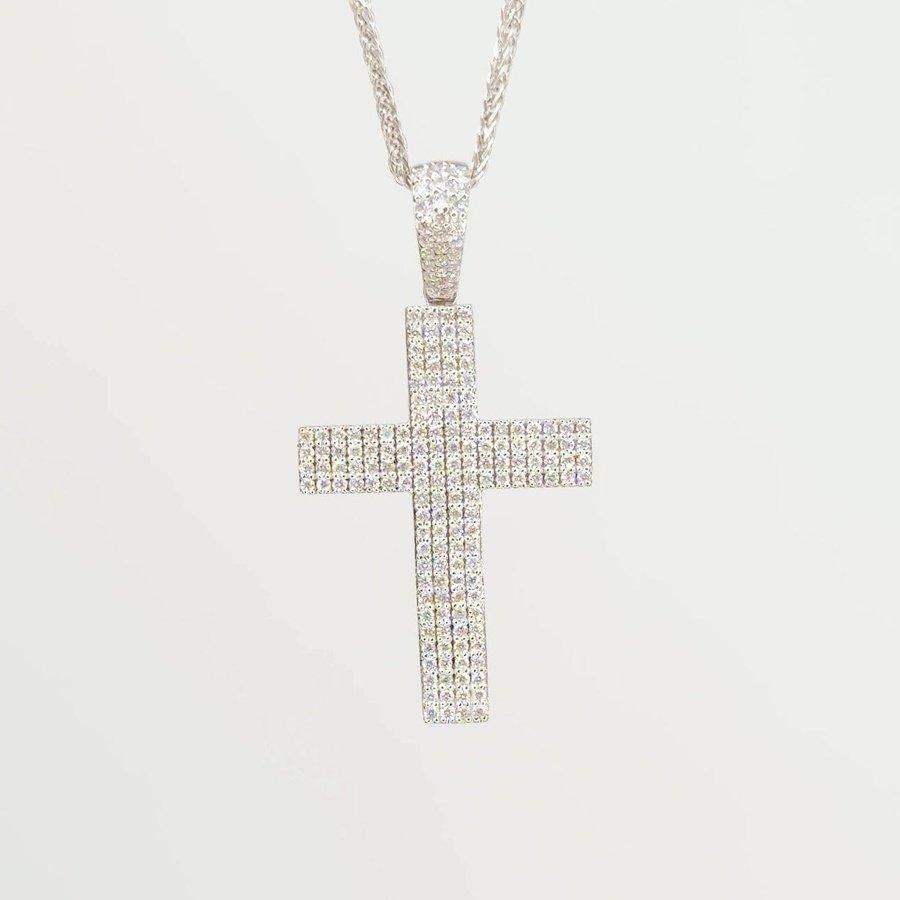 0.56 TCW Round Moissanite Cross Necklace - crownmoissanite
