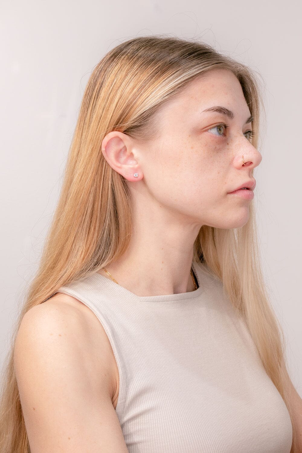 0.58 TCW Round Moissanite Solitaire Stud Earrings - crownmoissanite