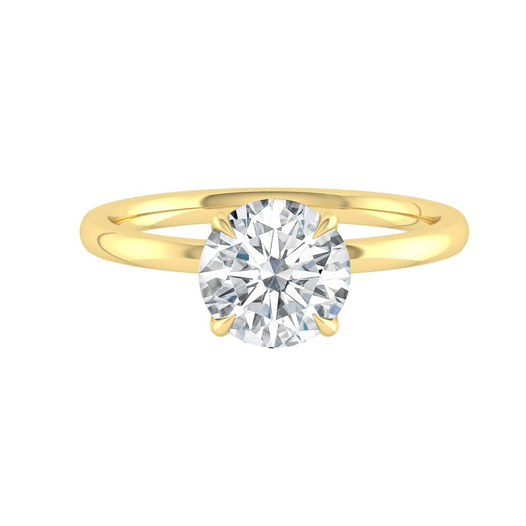 1.85 CT Round Cut Solitaire Moissanite Engagement Ring - crownmoissanite