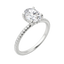1.91 CT Oval Solitaire Moissanite Engagement Ring With Pave Setting - crownmoissanite