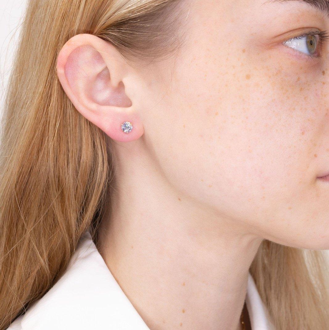 1.02 TCW Round Moissanite Solitaire Stud Earrings - crownmoissanite