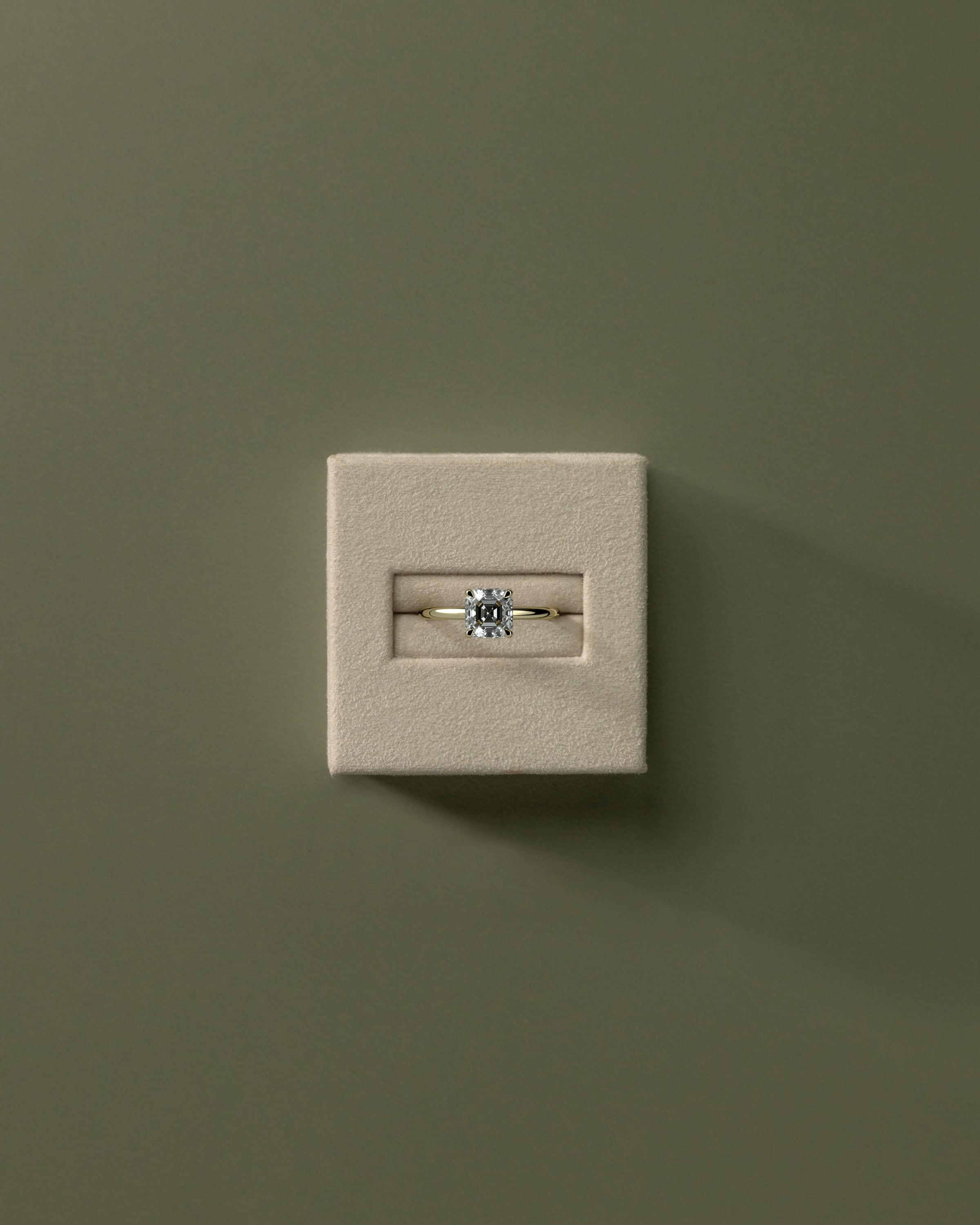 2.0 CT Asscher Cut Moissanite Solitaire Engagement Ring