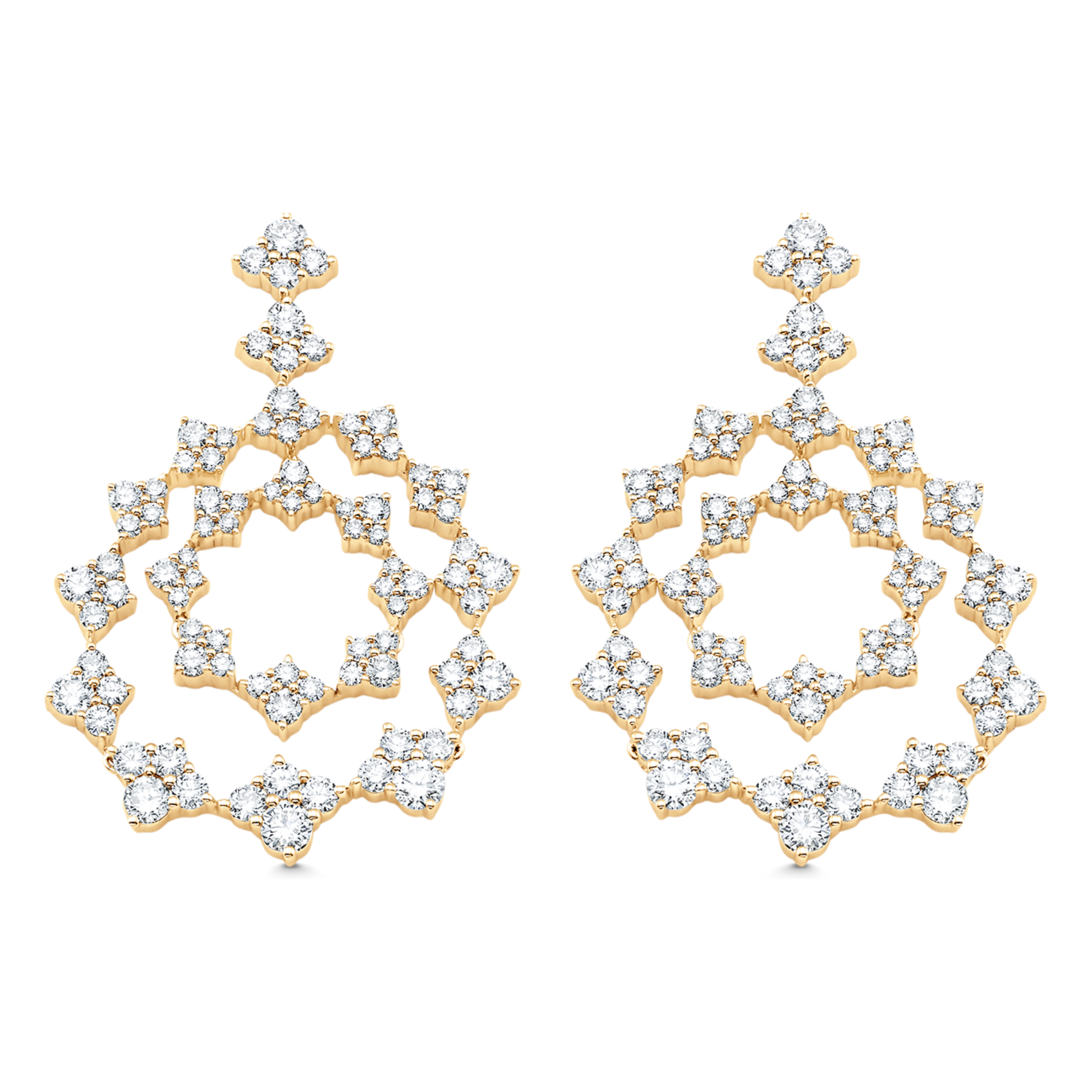 2.62 TCW Round Moissanite Diamond Drop Earrings - crownmoissanite