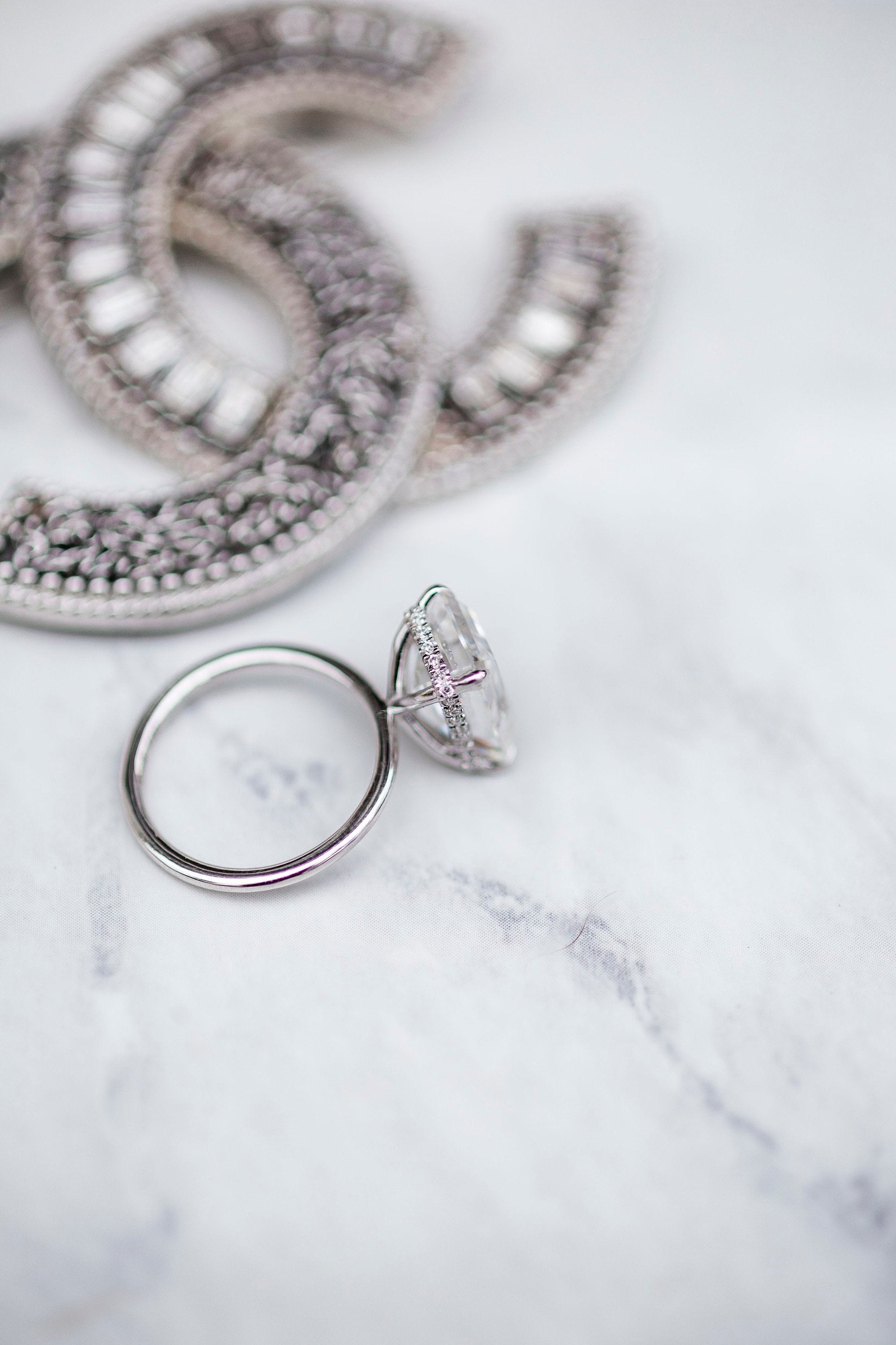 5.50 CT Emerald Solitaire Hidden Halo Moissanite Engagement Ring - crownmoissanite