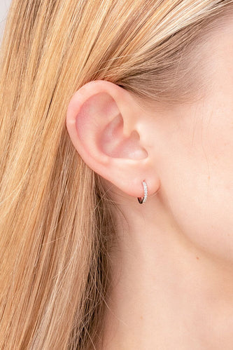 0.20 TCW Round Moissanite Hoops Earrings - crownmoissanite