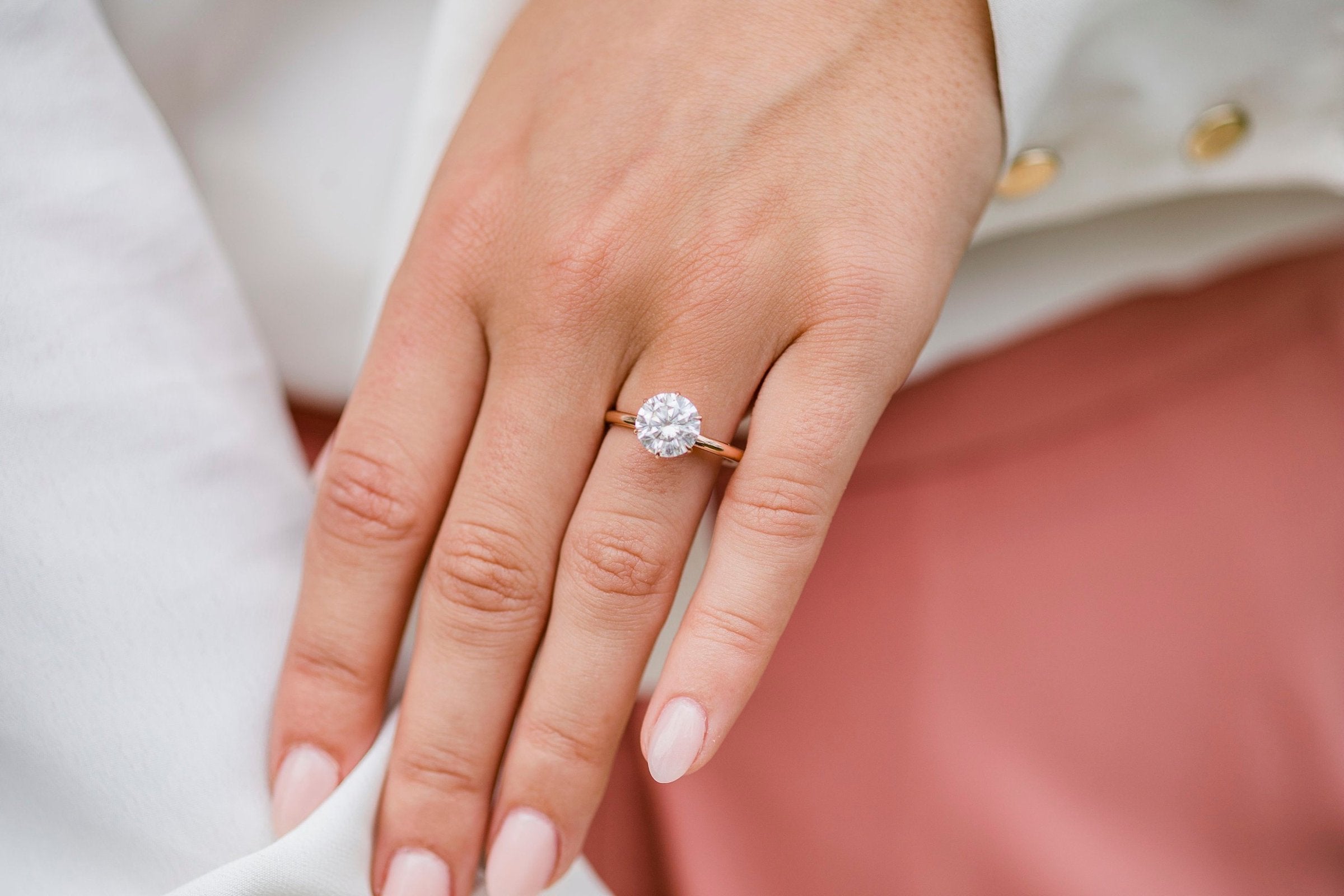 2.10 CT Round Solitaire Moissanite Engagement Ring - crownmoissanite