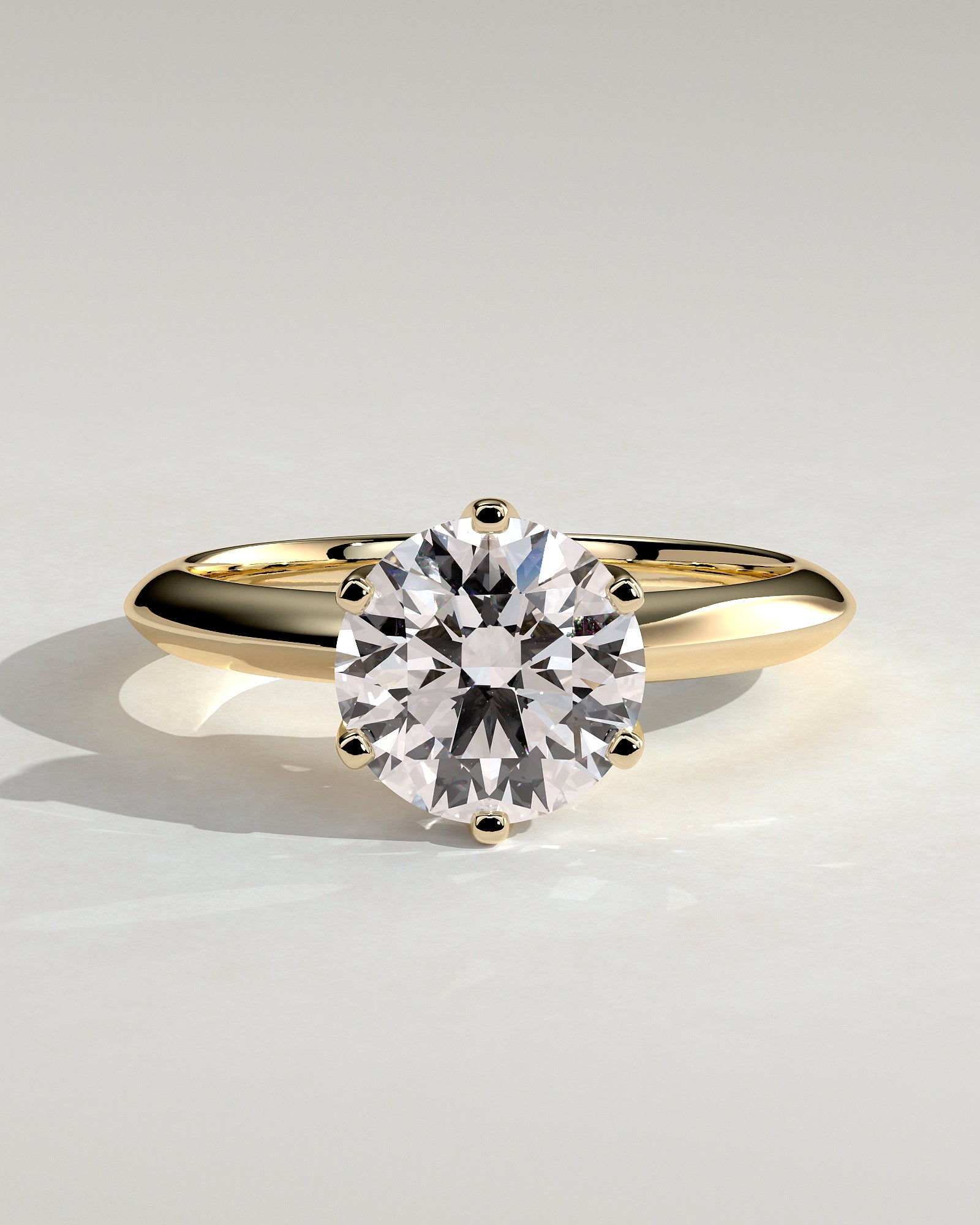 2.0 CT Round Cut Moissanite Solitaire Engagement Ring