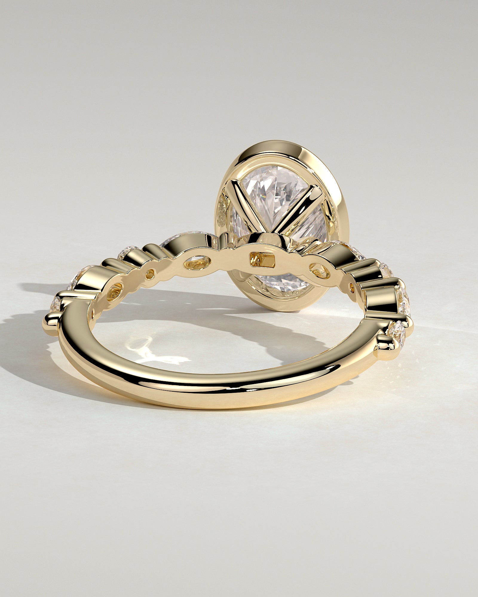 2.0 CT Oval Cut Moissanite Bezel Engagement Ring