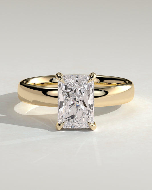 2.0 CT Radiant Cut Moissanite Hidden Halo Engagement Ring