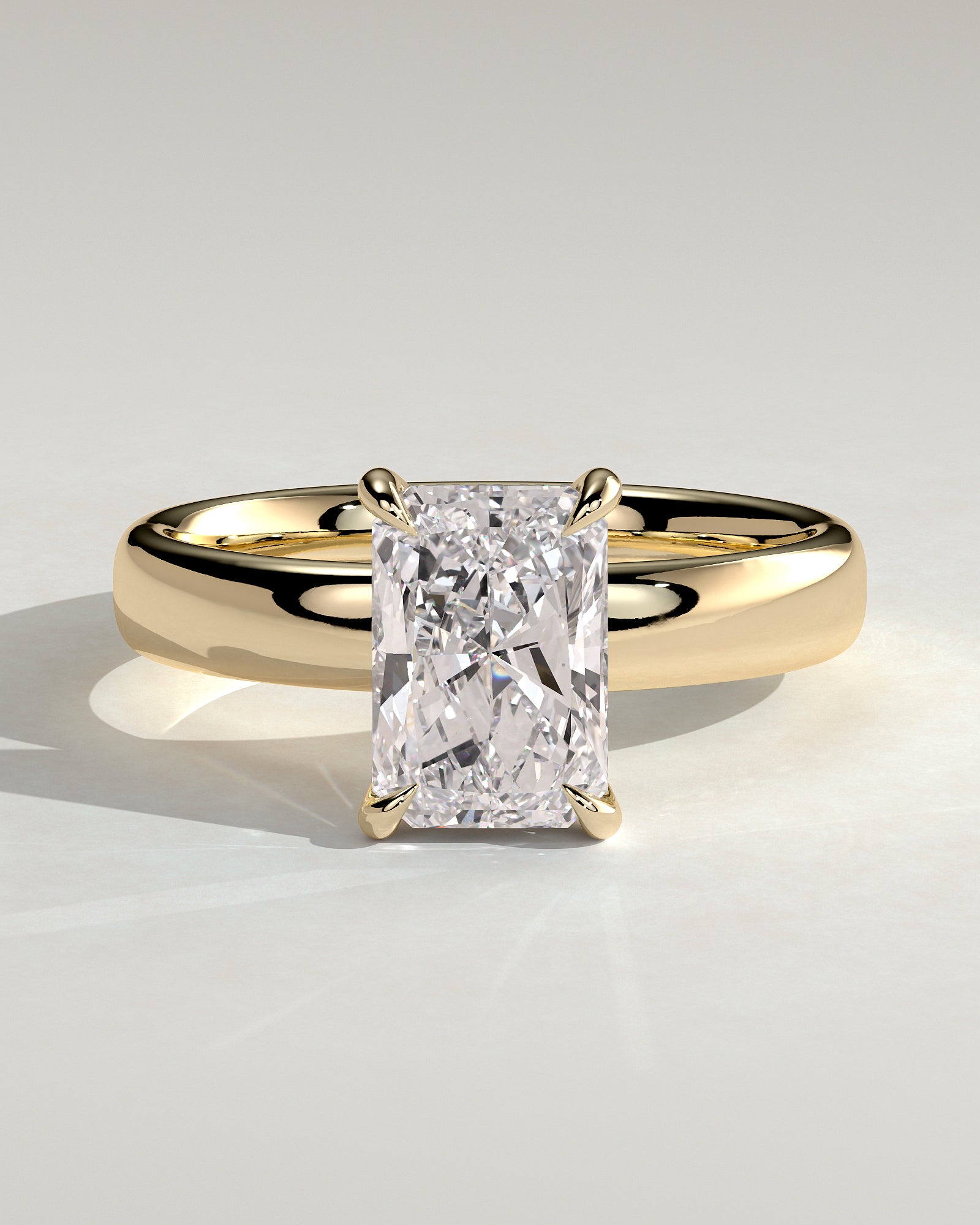 2.0 CT Radiant Cut Moissanite Hidden Halo Engagement Ring