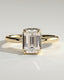 2.0 CT Emerald Cut Moissanite Solitaire Engagement Ring