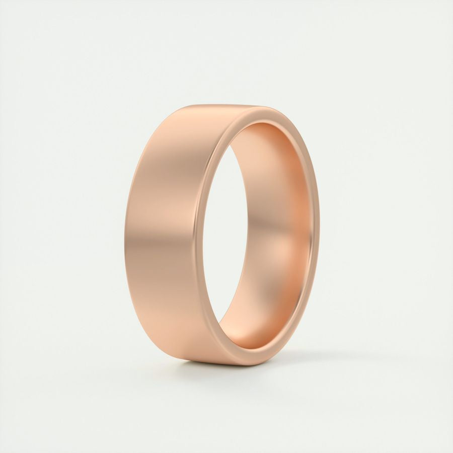 Satin-Finish Rose Gold Regular Men's Band - crownmoissanite