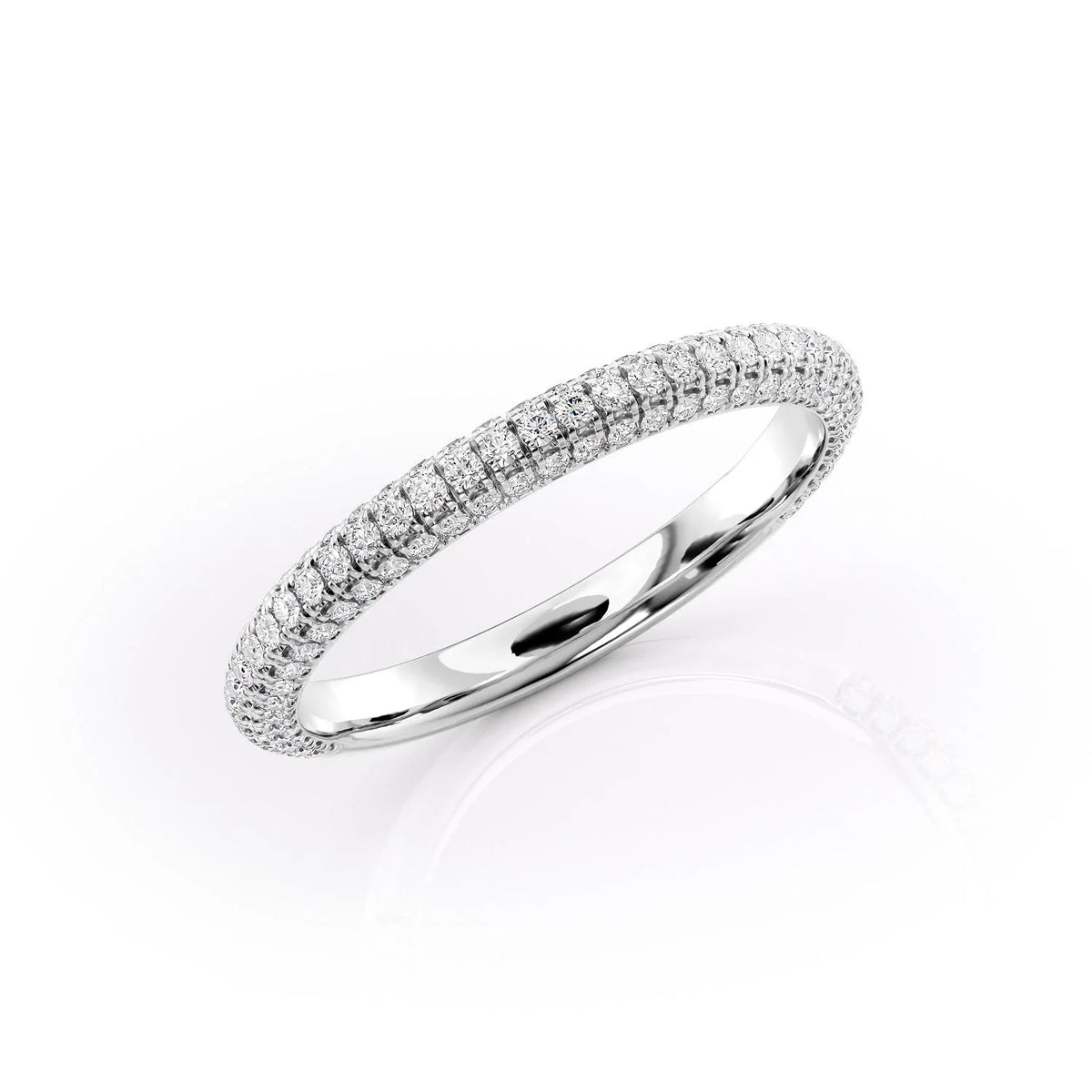 0.5 TCW Round Cut Triple Pave Full Eternity Moissanite Wedding Band
