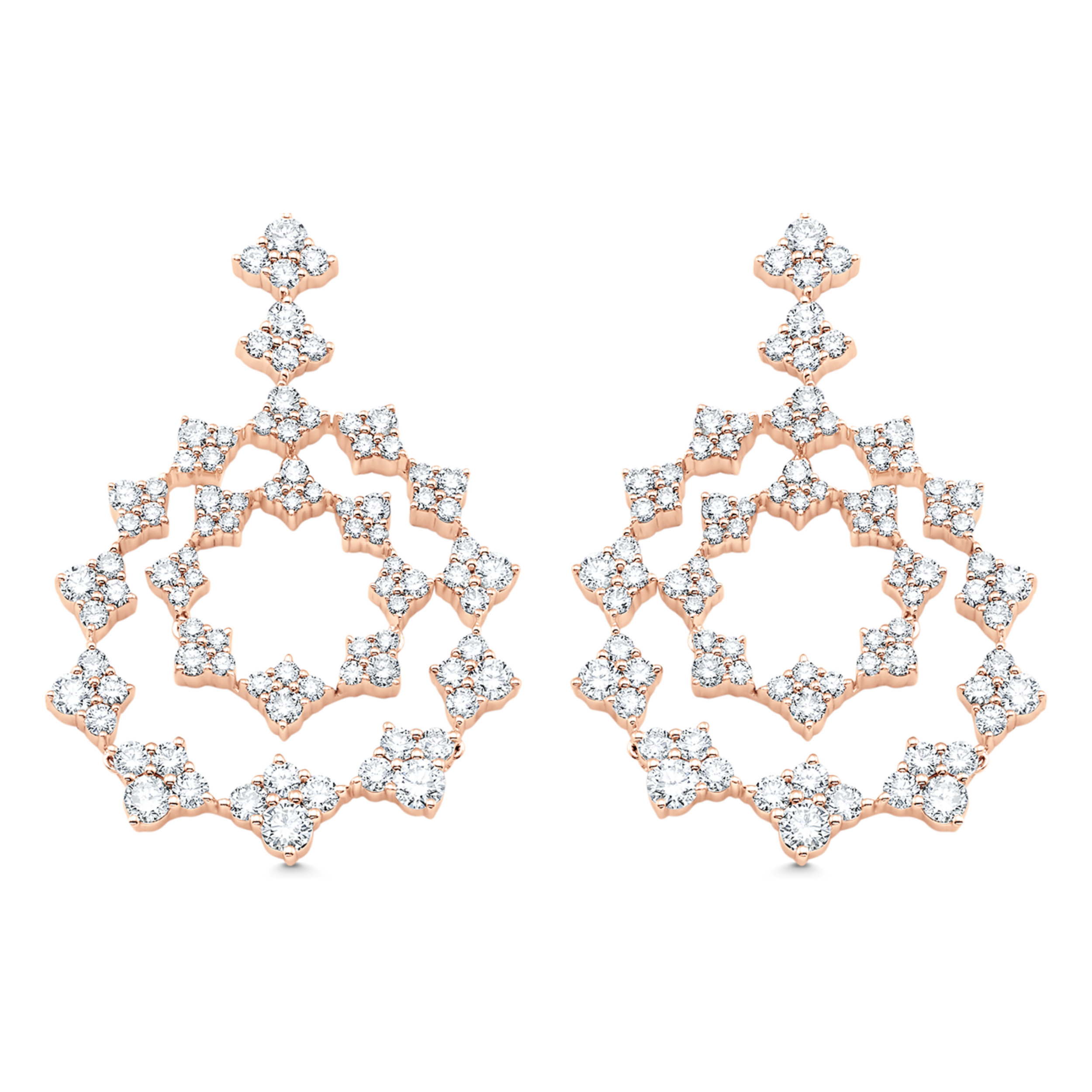 2.62 TCW Round Moissanite Diamond Drop Earrings - crownmoissanite