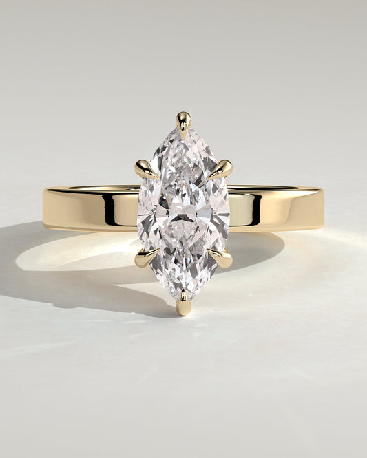 2.0 CT Marquise Cut Moissanite Hidden Halo Engagement Ring