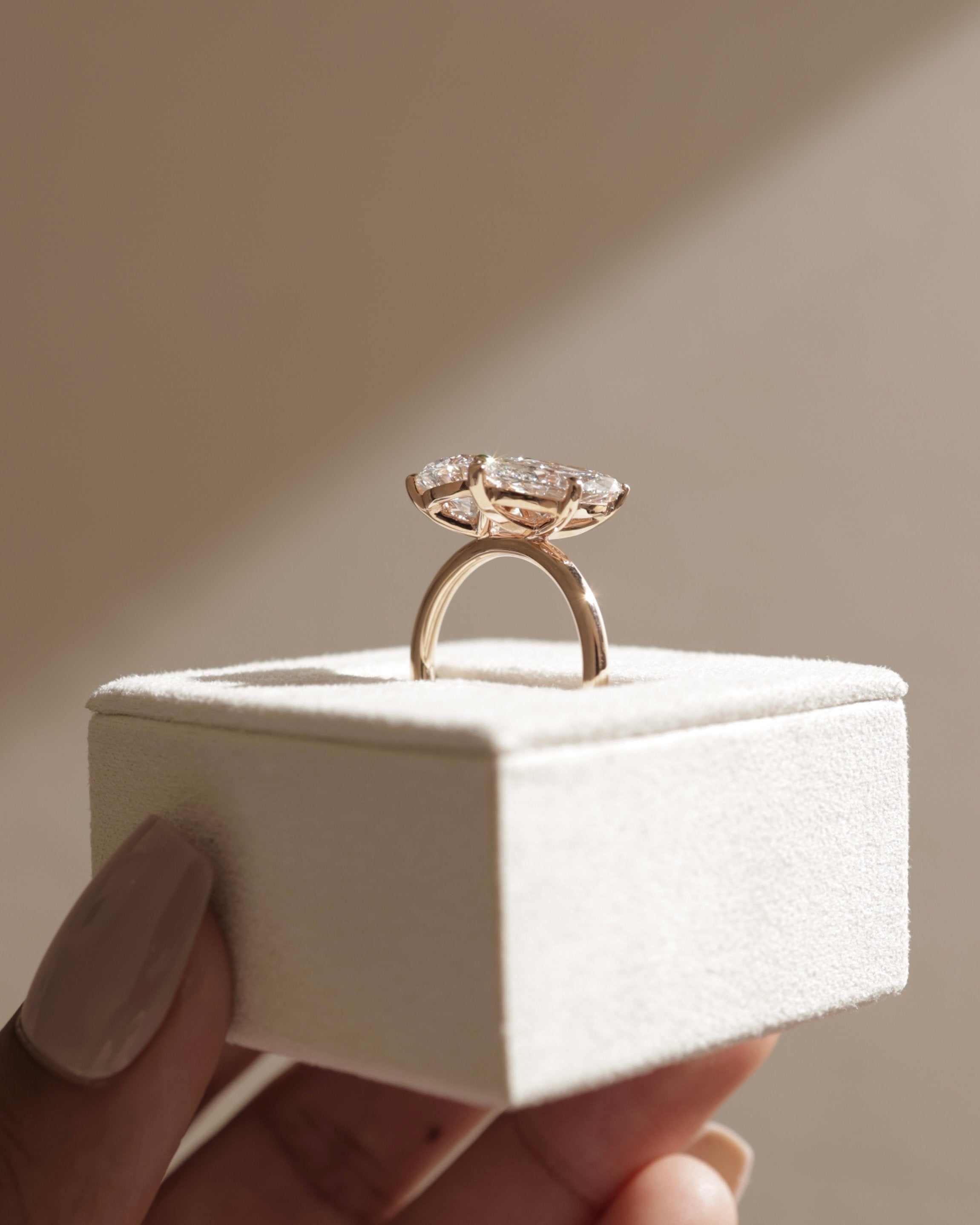 3.30 CT Pear & Marquise Cut Moissanite Pave Engagement Ring