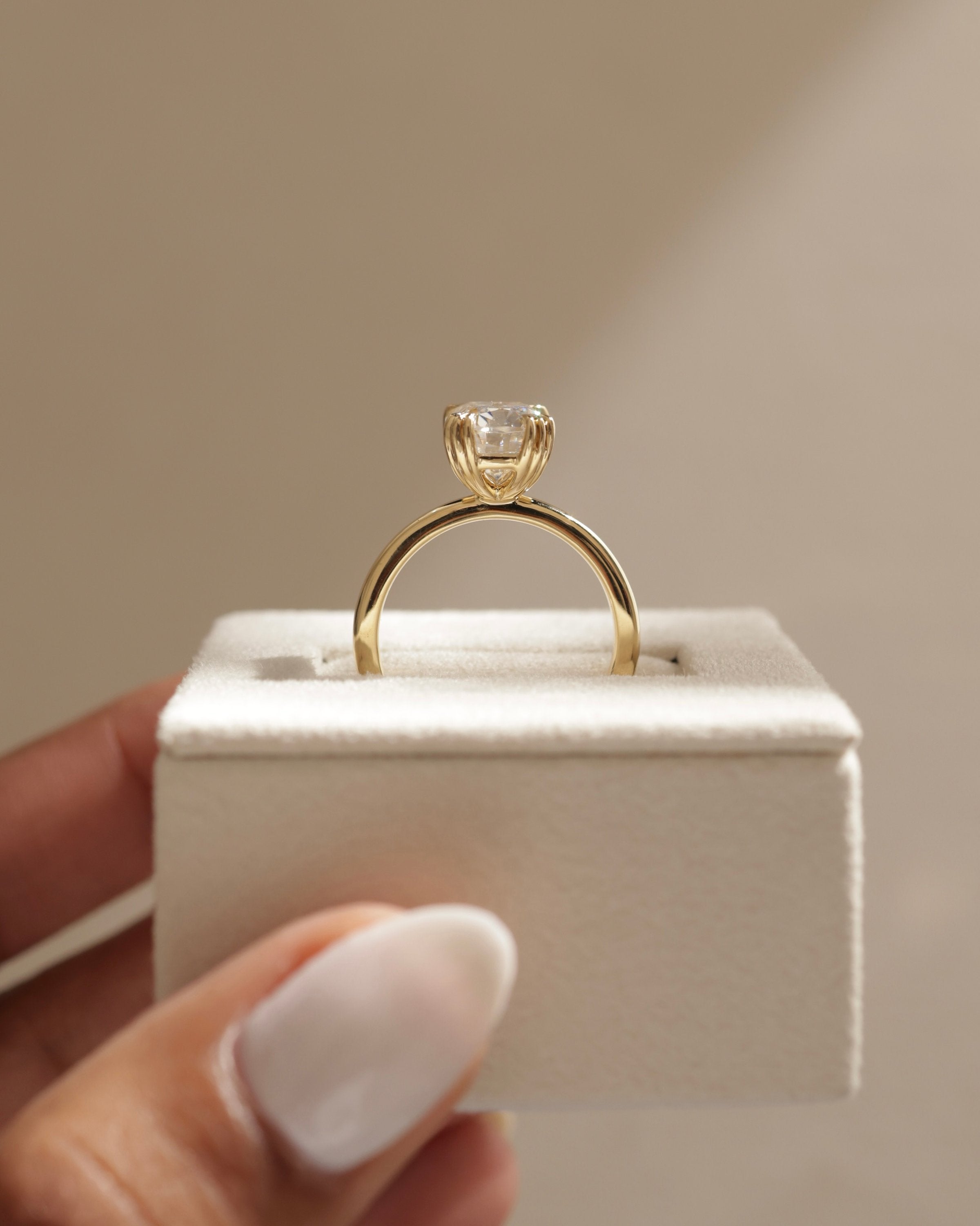 2.0 CT Elongated Cushion Cut Moissanite Solitaire Engagement Ring