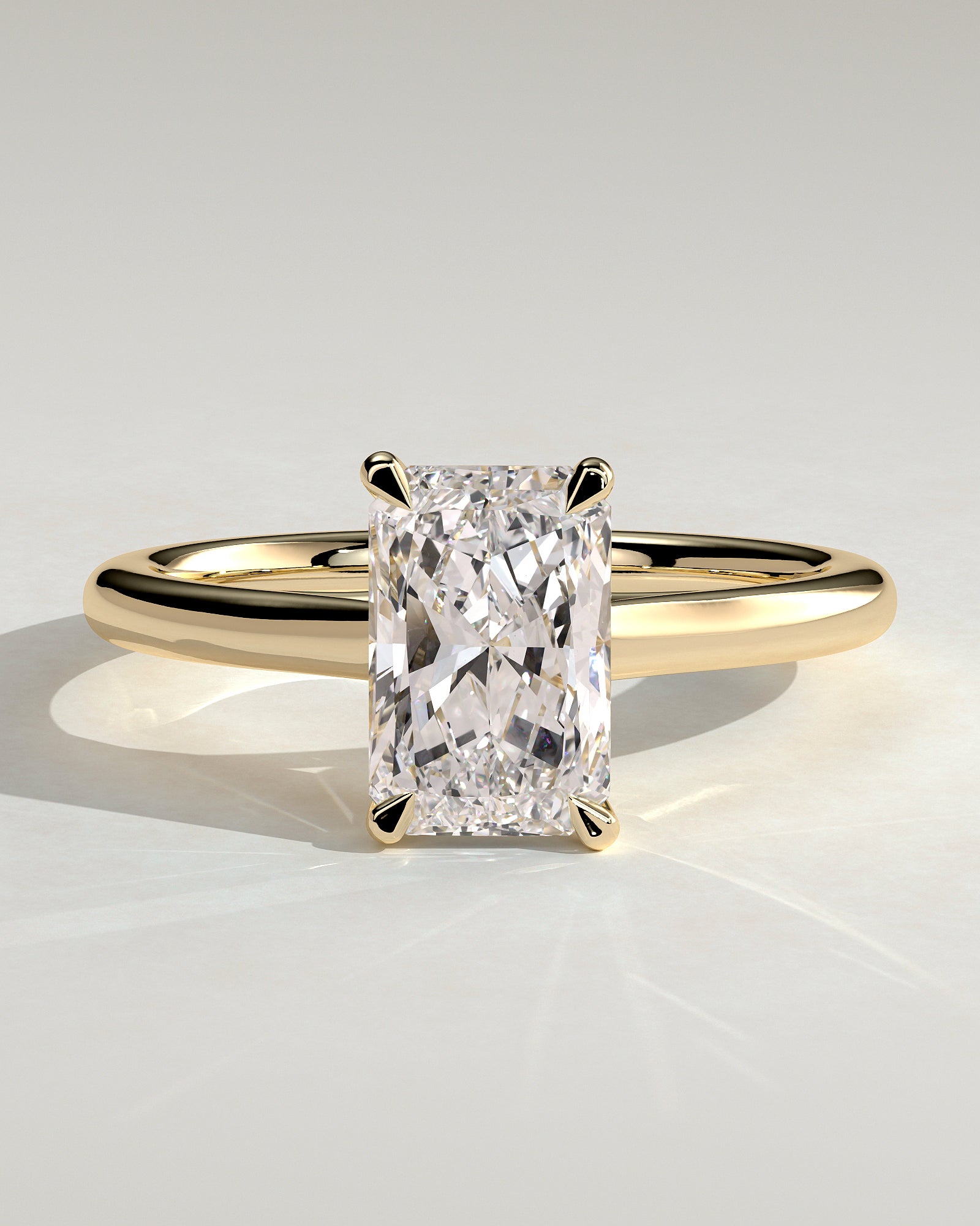 2.0 CT Radiant Cut Moissanite Solitaire Engagement Ring