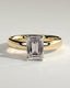 2.0 CT Emerald Cut Moissanite Hidden Halo Engagement Ring