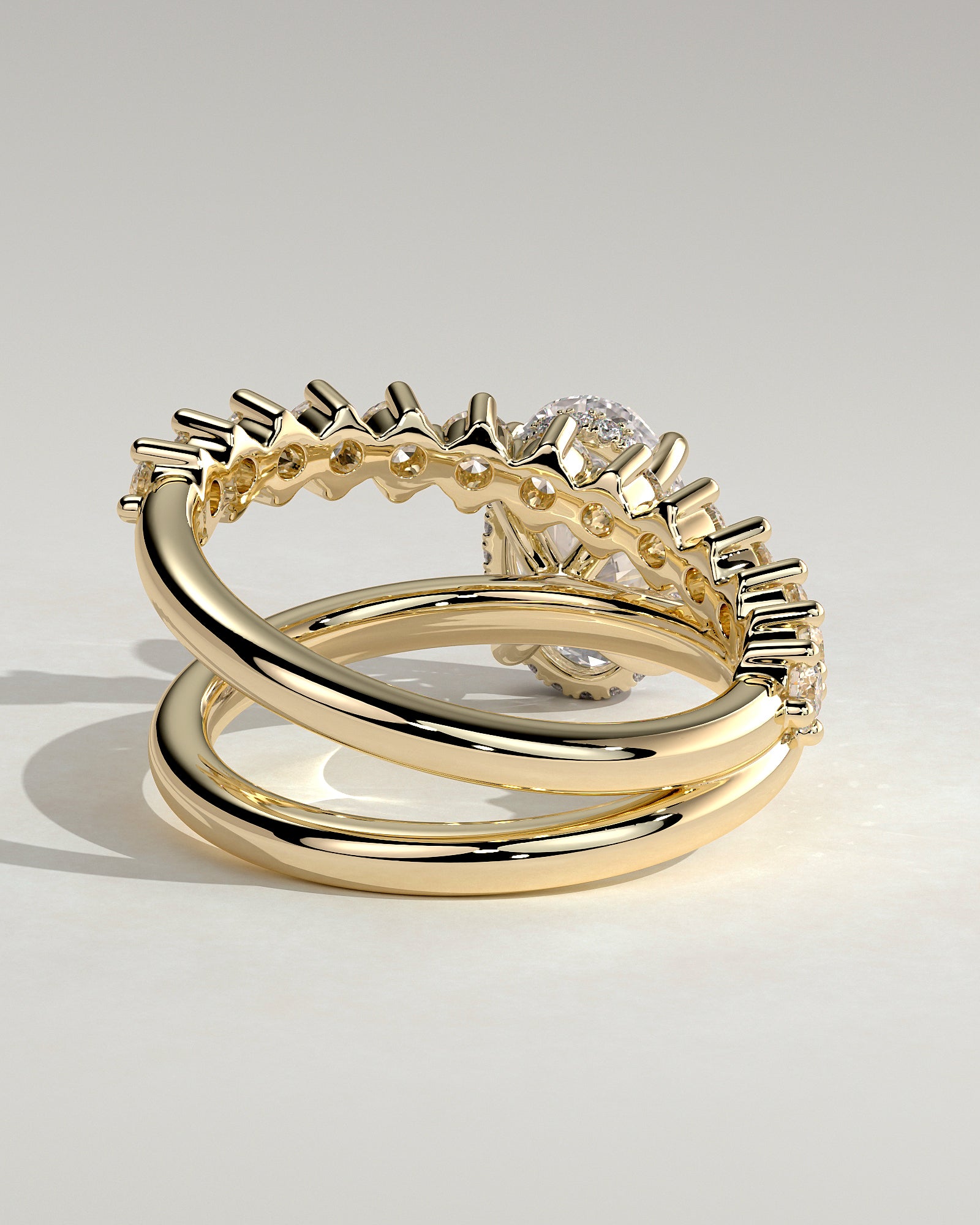 2.0 CT Oval Cut Moissanite Unique Engagement Ring