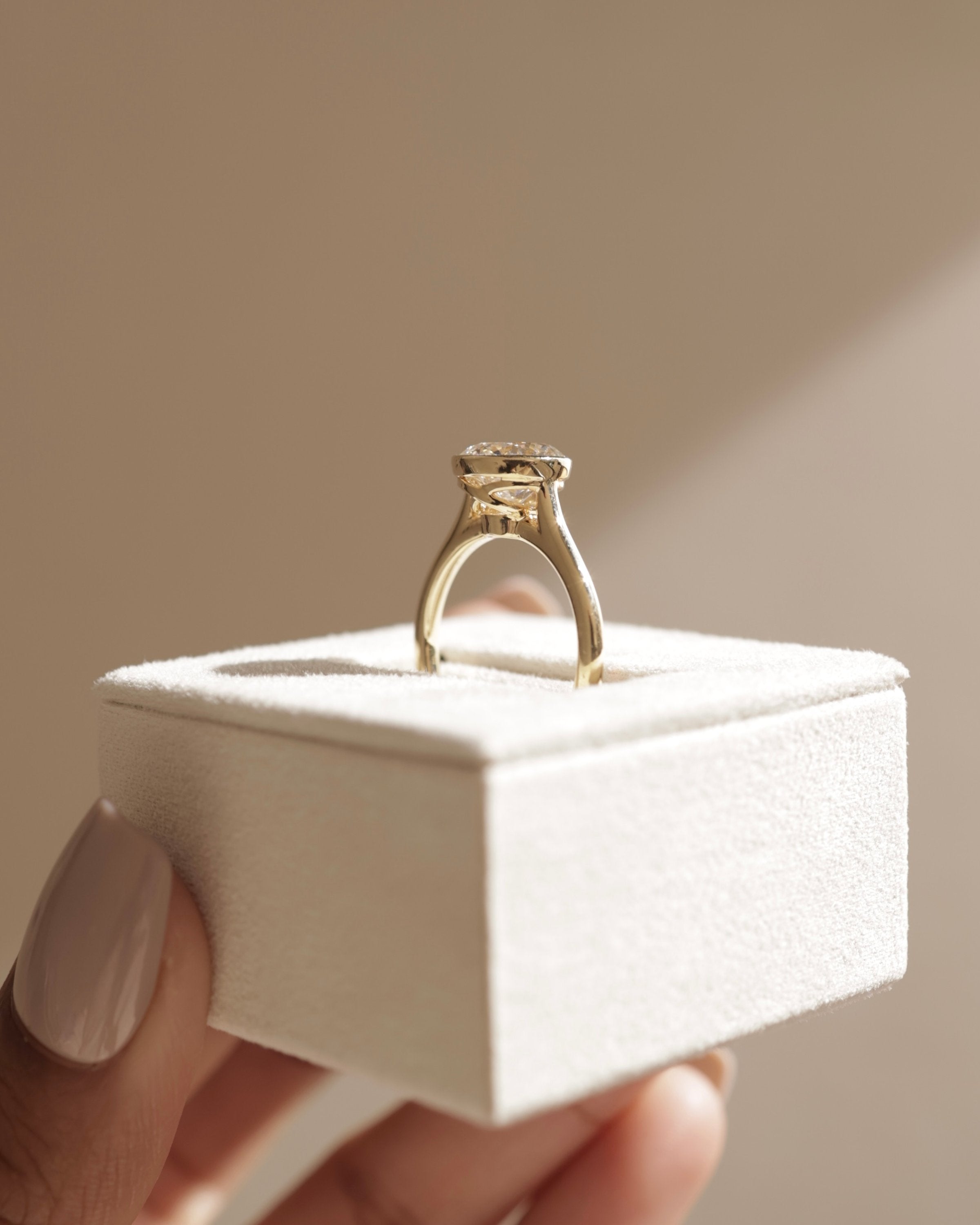 2.0 CT Round Cut Moissanite Bezel Solitaire Engagement Ring