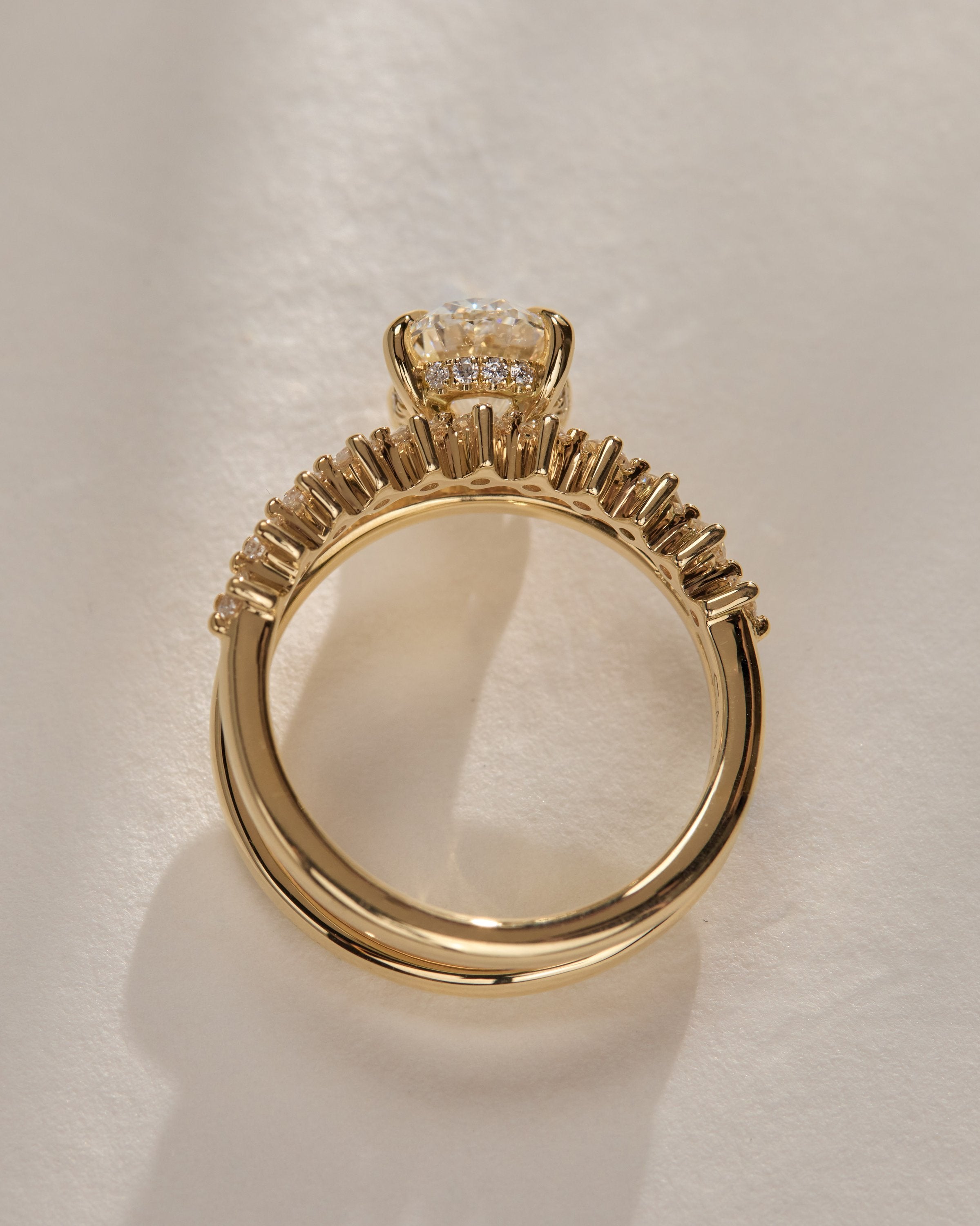 2.0 CT Oval Cut Moissanite Unique Engagement Ring