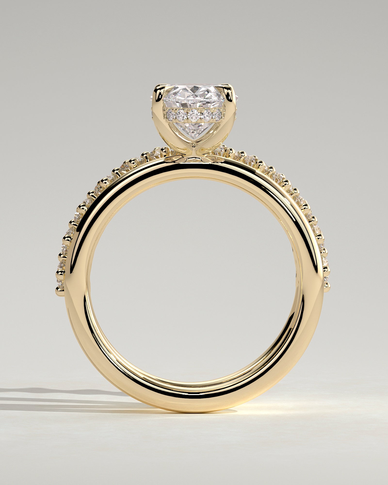 2.0 CT Oval Cut Moissanite Unique Engagement Ring