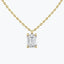 0.25-1.0ct Emerald Cut Solitaire Moissanite Diamond Necklace - crownmoissanite