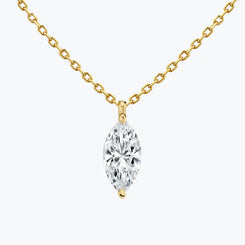 0.25-1.0ct Marquise Cut Solitaire Moissanite Diamond Necklace - crownmoissanite