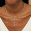 0.25-1.0ct Emerald Cut Solitaire Moissanite Diamond Necklace - crownmoissanite