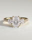 2.0 CT Elongated Cushion Cut Moissanite Three Stone & Pave Engagement Ring