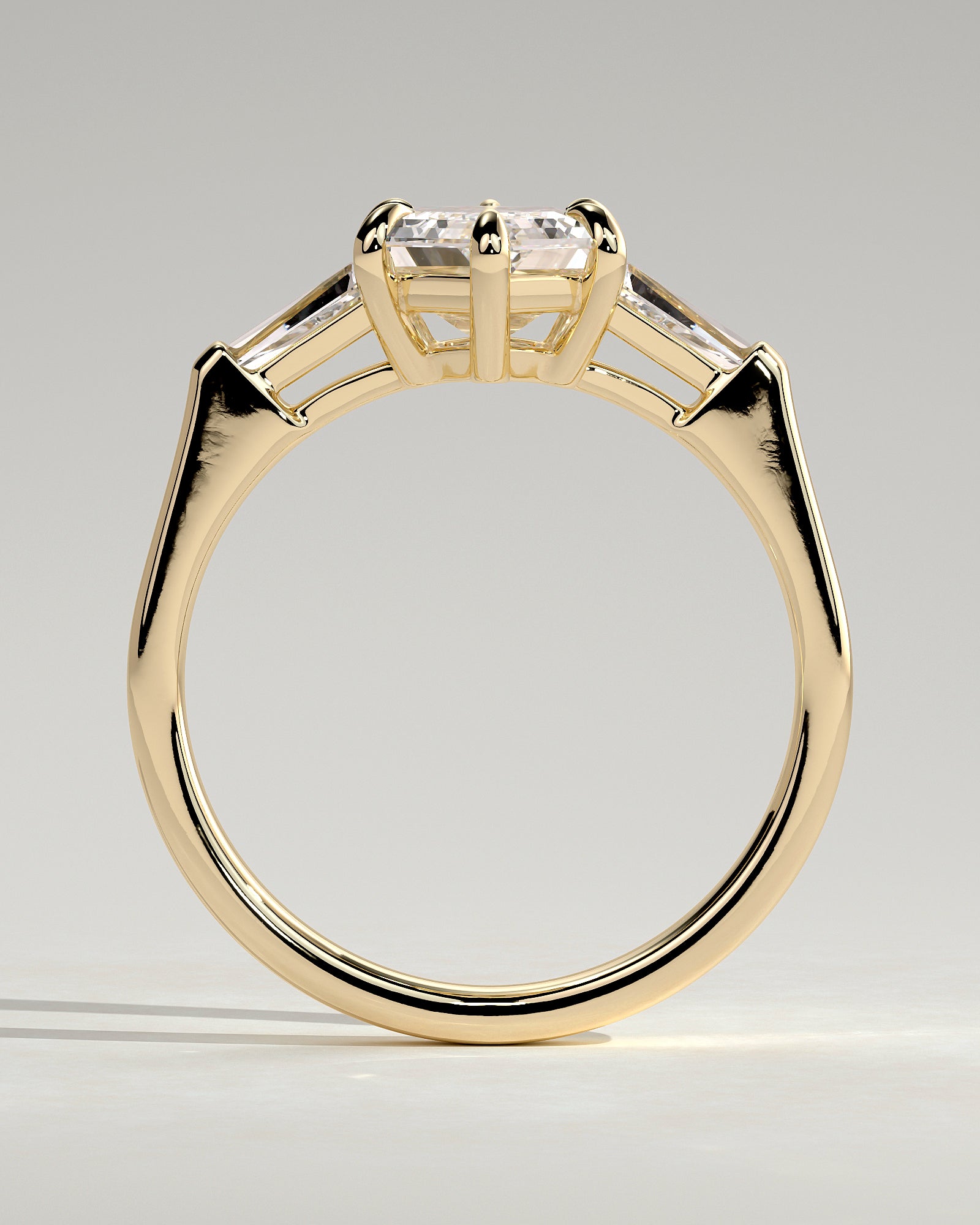 2.0 CT Hexagon Cut Moissanite Three Stone Engagement Ring