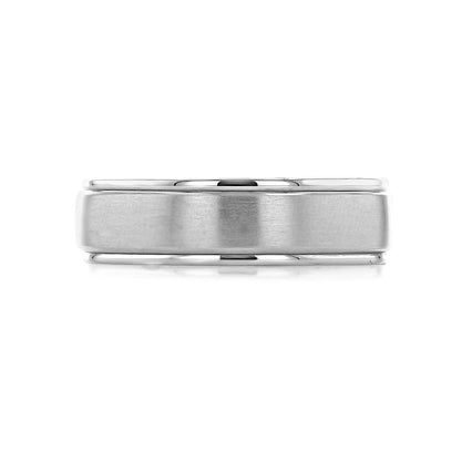 Men's Brushed Finish Classic Wedding Band - crownmoissanite