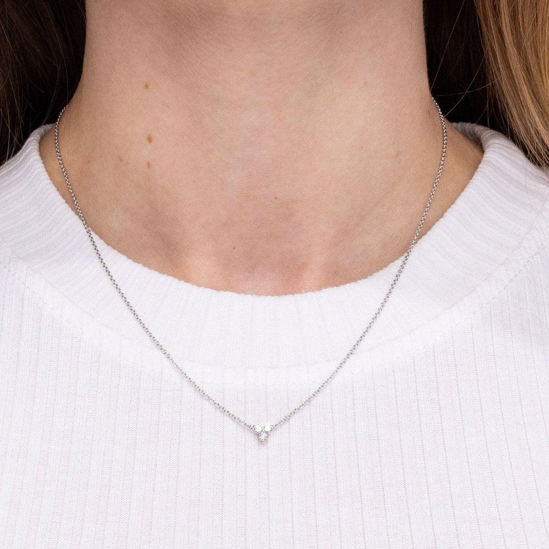 0.12CT Round Moissanite Lindsey Necklace - crownmoissanite