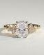 2.0 CT Elongated Cushion Cut Moissanite Cluster Engagement Ring