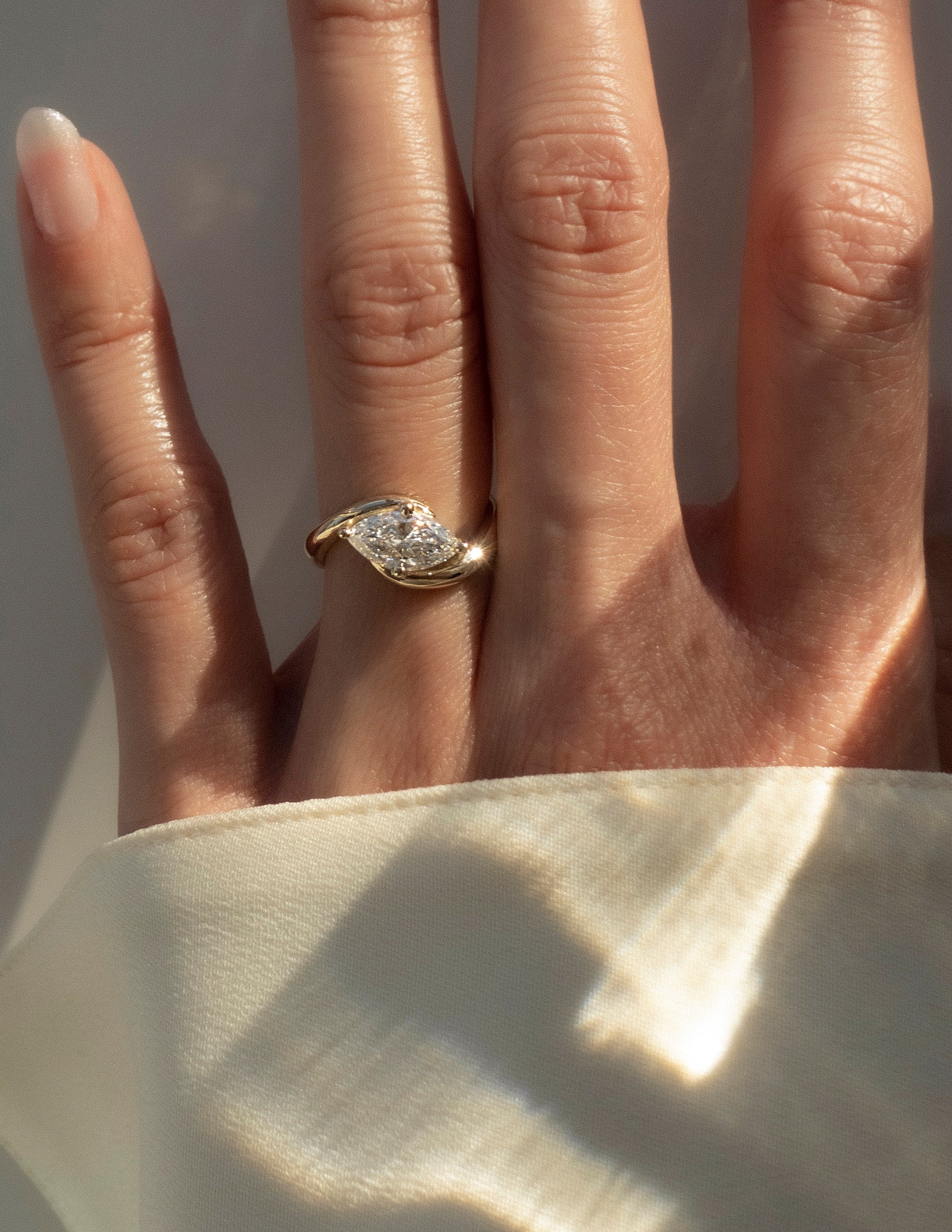 0.50 -1.50 CT Marquise Cut Moissanite Solitaire Engagement Ring