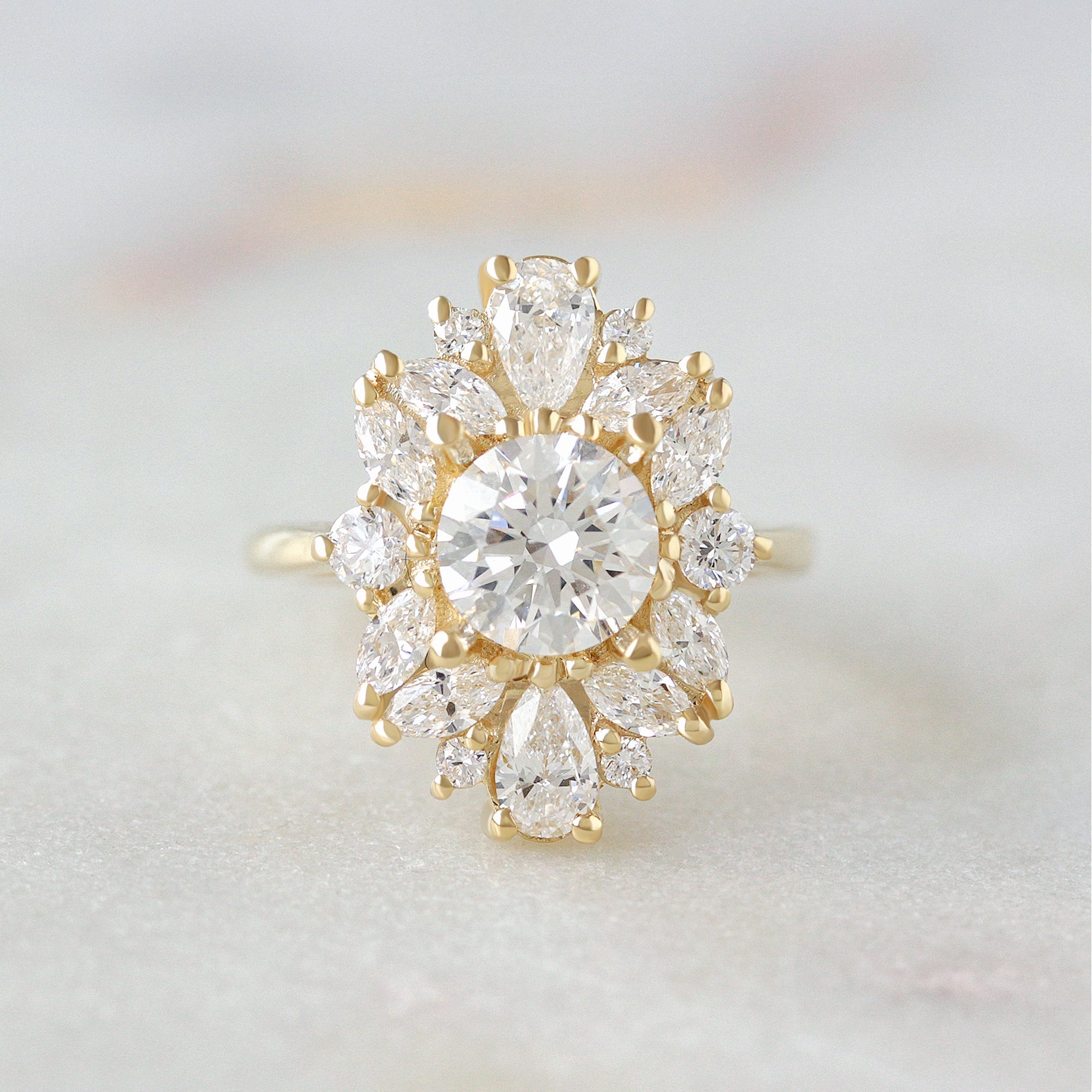 1.0 CT Round Moissanite Art Deco Engagement Ring