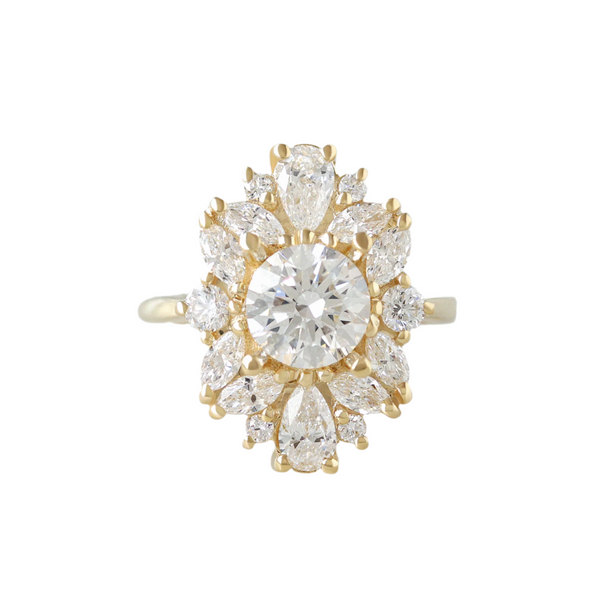 1.0 CT Round Moissanite Art Deco Engagement Ring