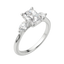 1.67 CT Radiant Cut 3 Stone Moissanite Engagement Ring - crownmoissanite