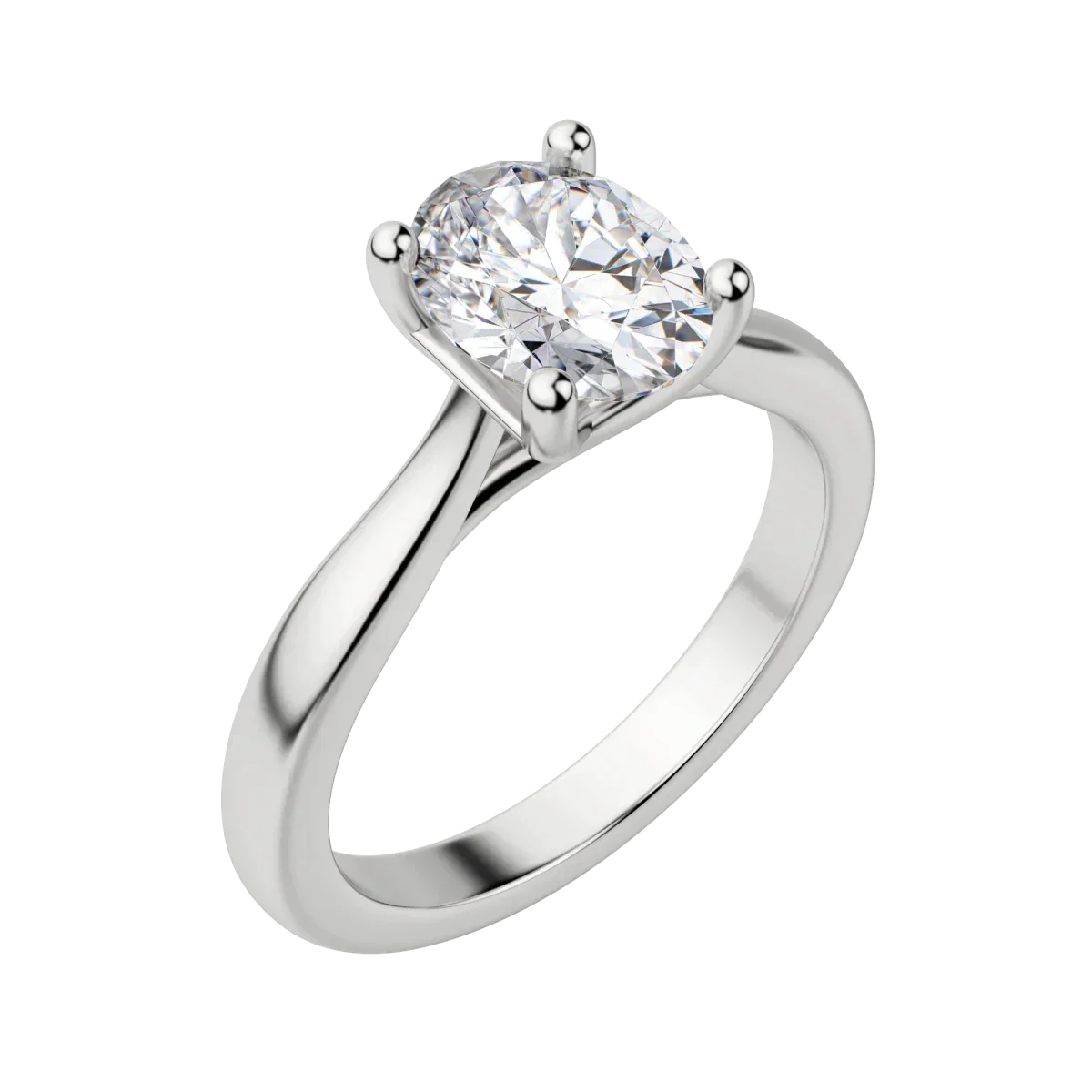 1.33 CT Oval Cut Solitaire Moissanite Engagement Ring - crownmoissanite
