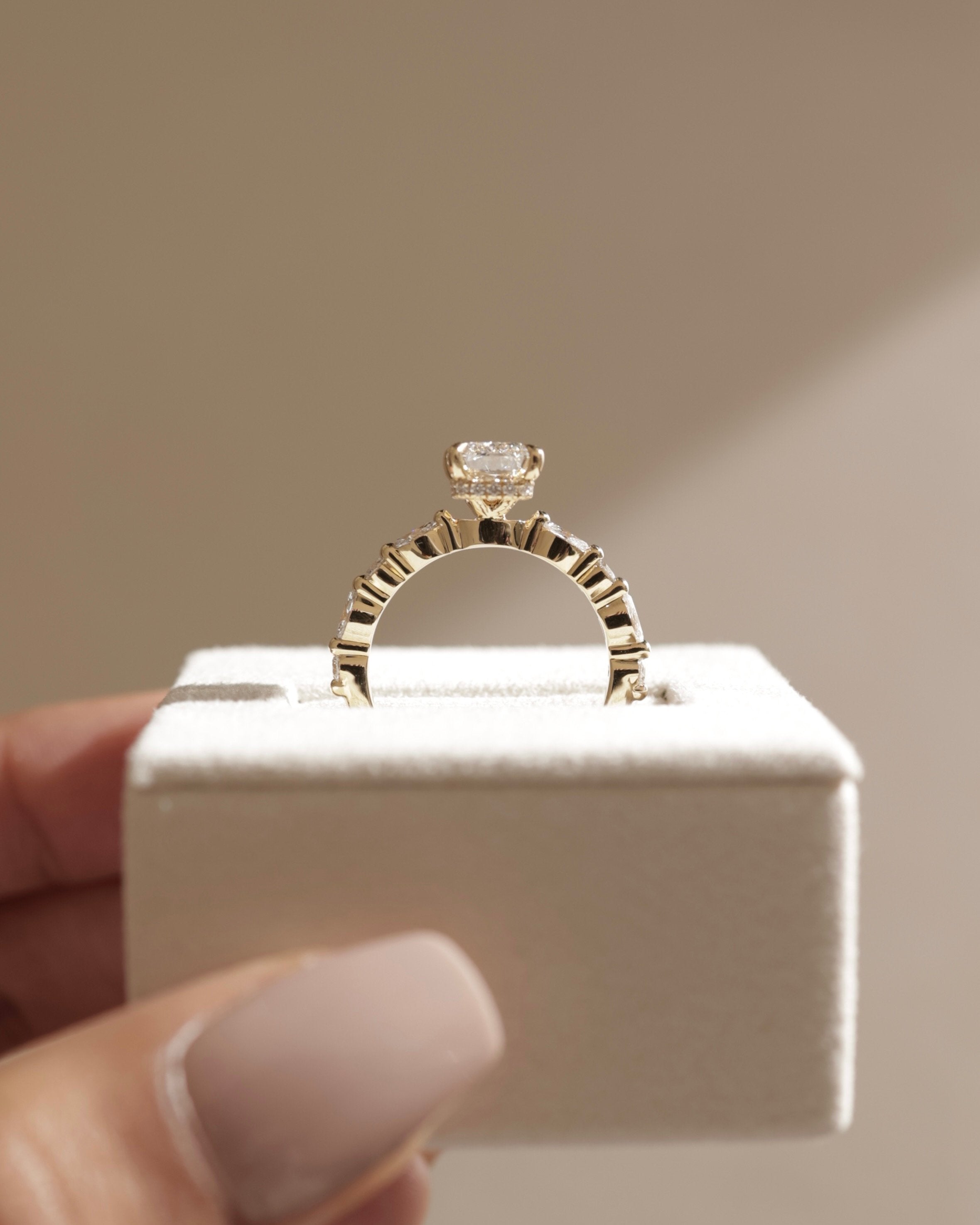 2.0 CT Radiant Cut Moissanite Pave Setting Engagement Ring