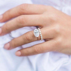 4.0 CT Oval Solitaire Moissanite Engagement Ring - crownmoissanite