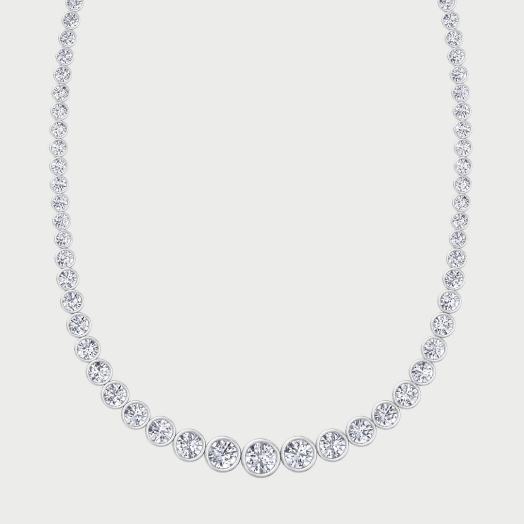 round Cut Moissanite Diamond Tennis Necklace