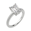 2.30 CT Emerald Solitaire Moissanite Engagement Ring With Pave Setting - crownmoissanite