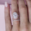 3.90 CT Oval Halo & Pave Moissanite Engagement Ring - crownmoissanite
