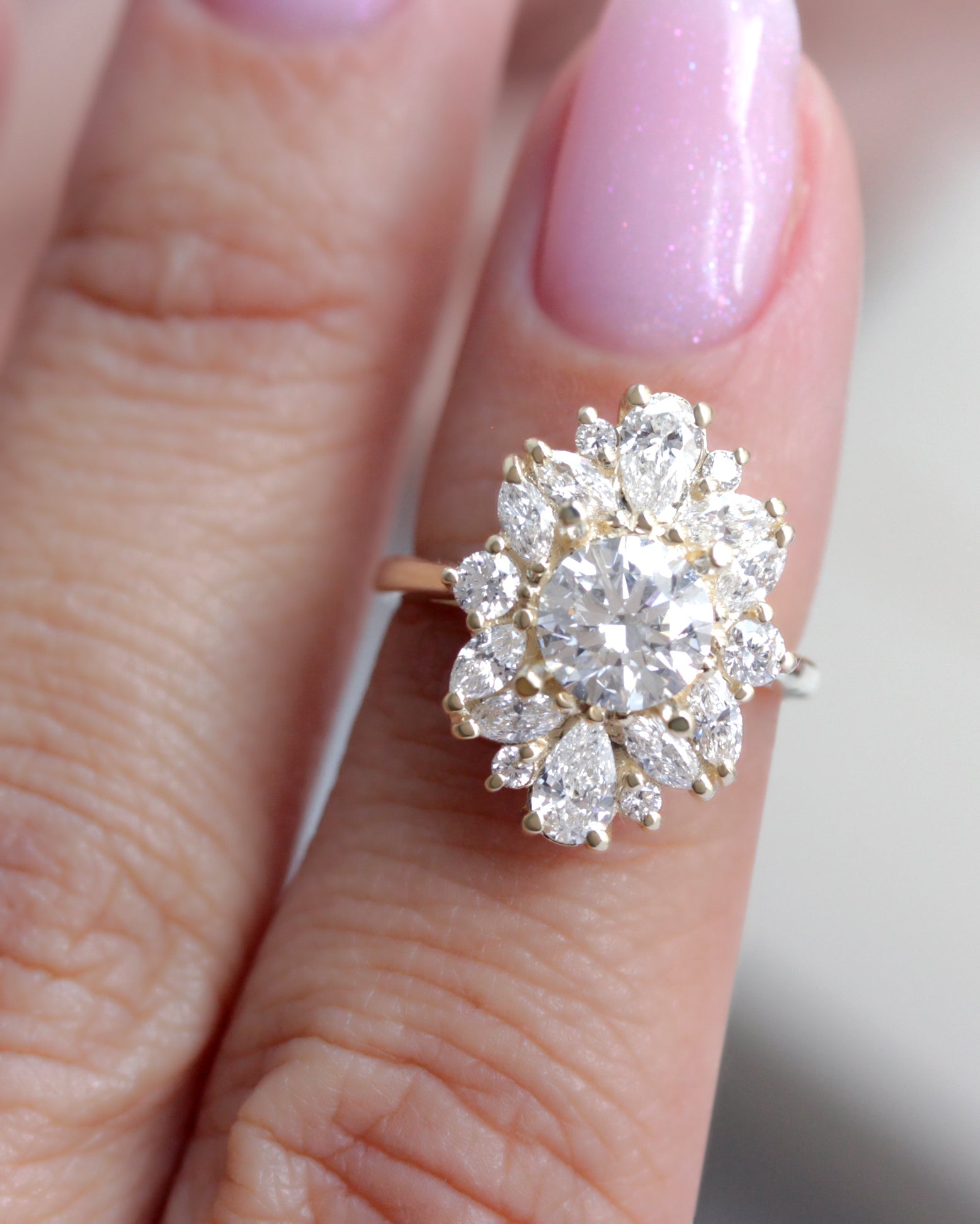 1.0 CT Round Moissanite Art Deco Engagement Ring