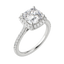2.15 CT Cushion Cut Halo Moissanite Engagement Ring - crownmoissanite
